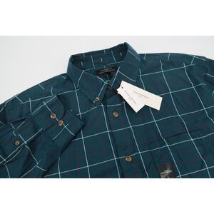 Banana Republic Men's Large Slim Fit Untucked Shirt Plaid Button‎ Down Plaid New